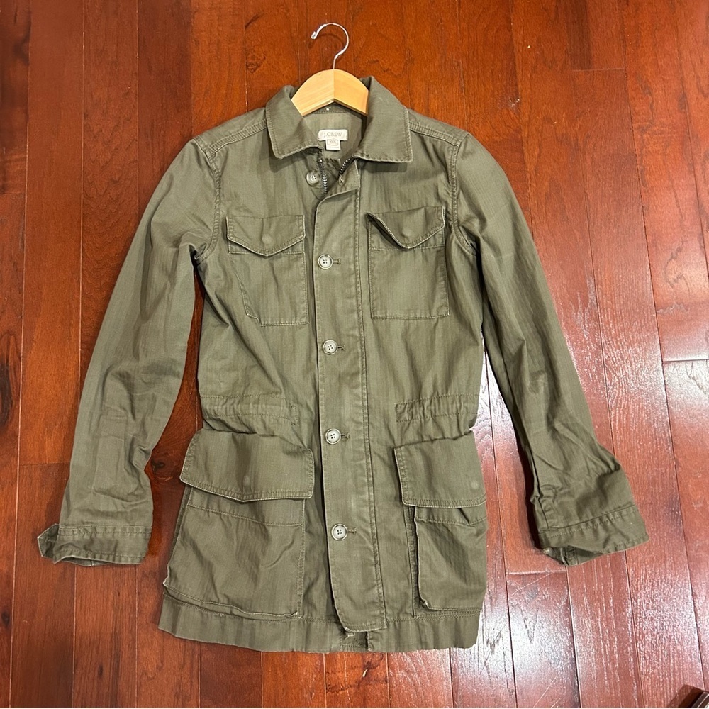 J. CREW Field Mechanic Utility Green Army Jacket size XXS - Picture 5 of 10